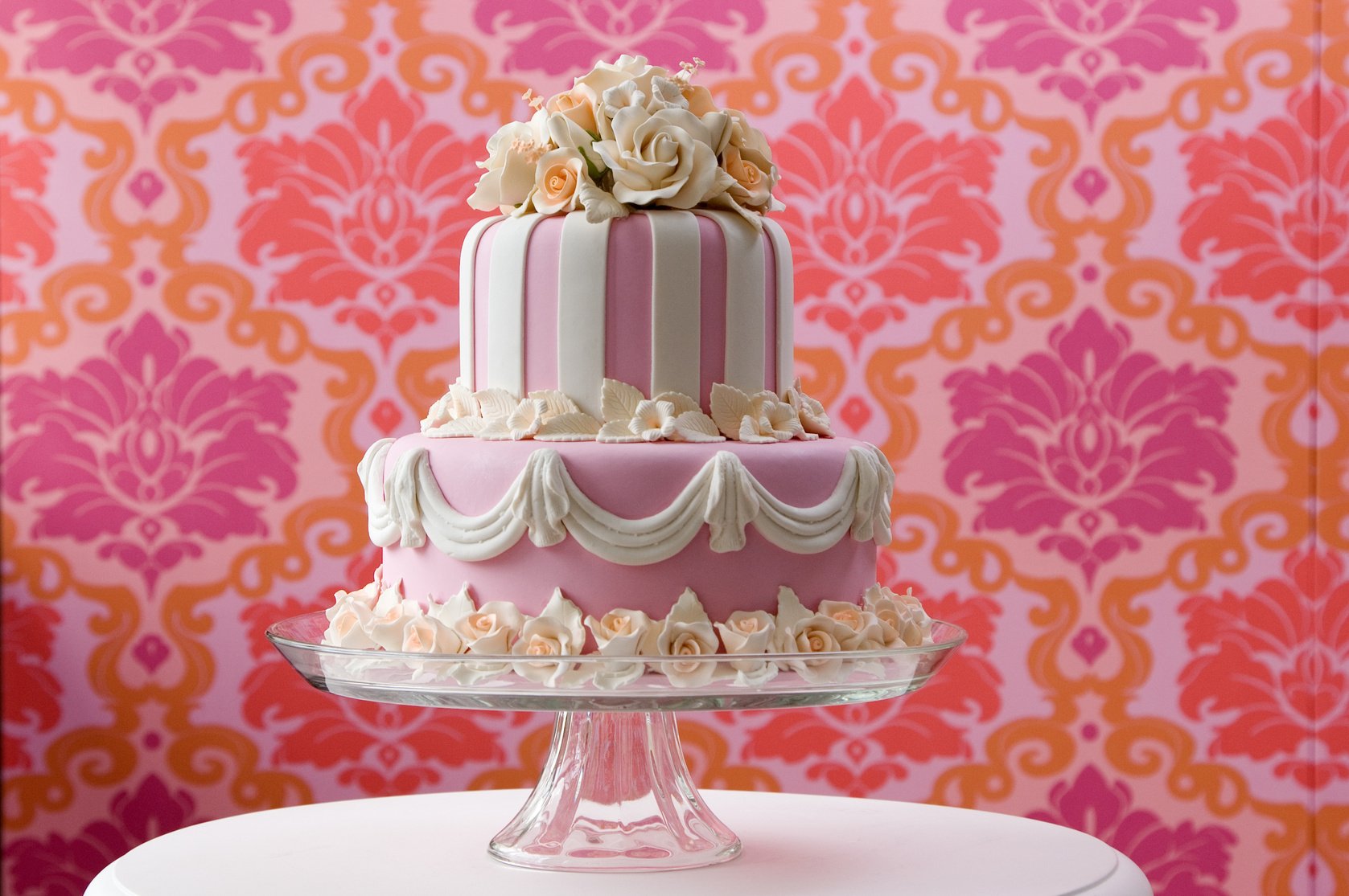 pink wedding cake